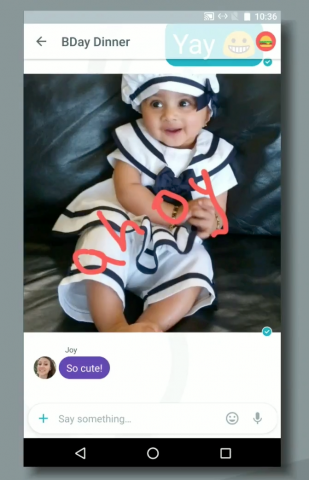 Allo erkennt Bilder und schl&auml;gt passende Antworten vor. (Screenshot: Golem.de)
